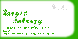 margit ambrozy business card